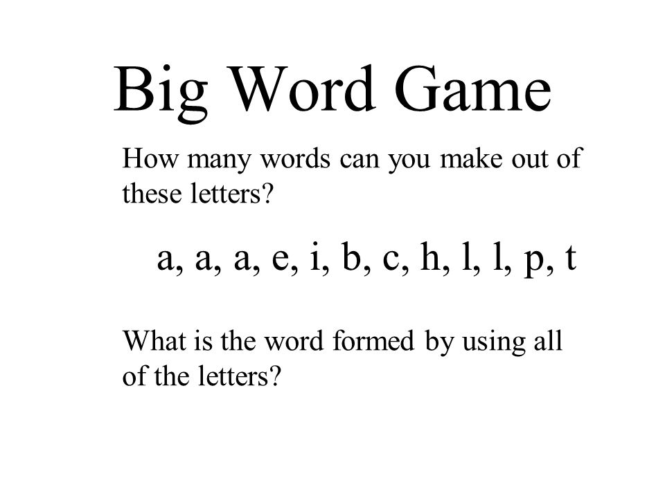 make words with these letters